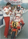 Colin Davies on the start line with Niall Mackenzie. Yugoslavia 1989